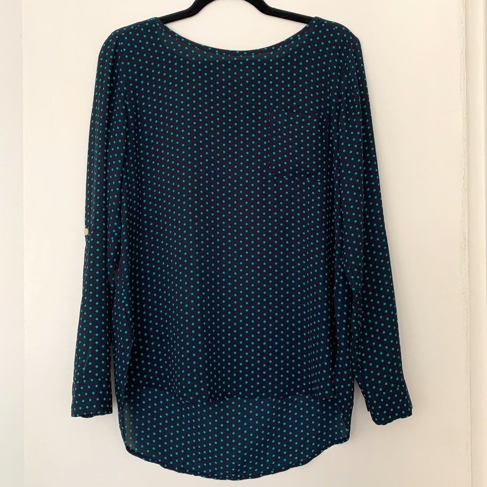 LOFT Long Sleeve Women's Polka Dot Blouse Medium